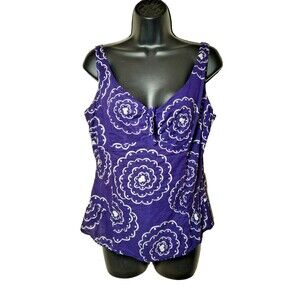 Anthropology odille Purple And White 100%. Cotton Summer Top